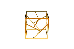 GY-ET2051214GOLD Стол журнальный прозр.стекло/золото 50*50*50см купить по цене 32&nbsp;400  руб.