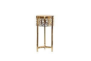 13RXFS5080L-GOLD Стол приставной стекло коричн./золото d35*70см купить по цене 27&nbsp;600  руб.